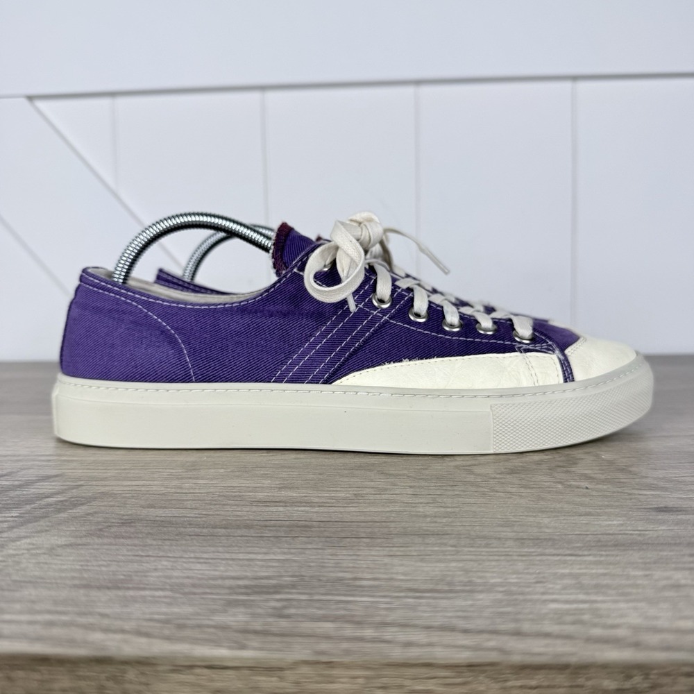 Opie Way Weft Out Lo Top Sneaker Mens Size 10 Purple Canvas Handmade In USA